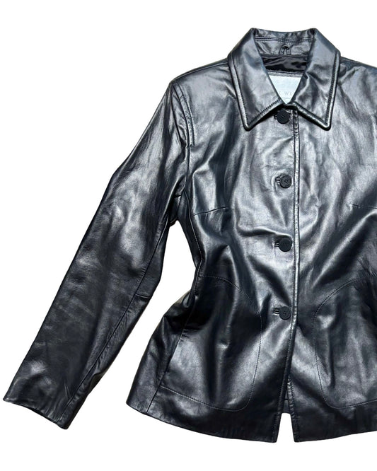 Nine West 90’s Genuine Leather Blazer | Size M