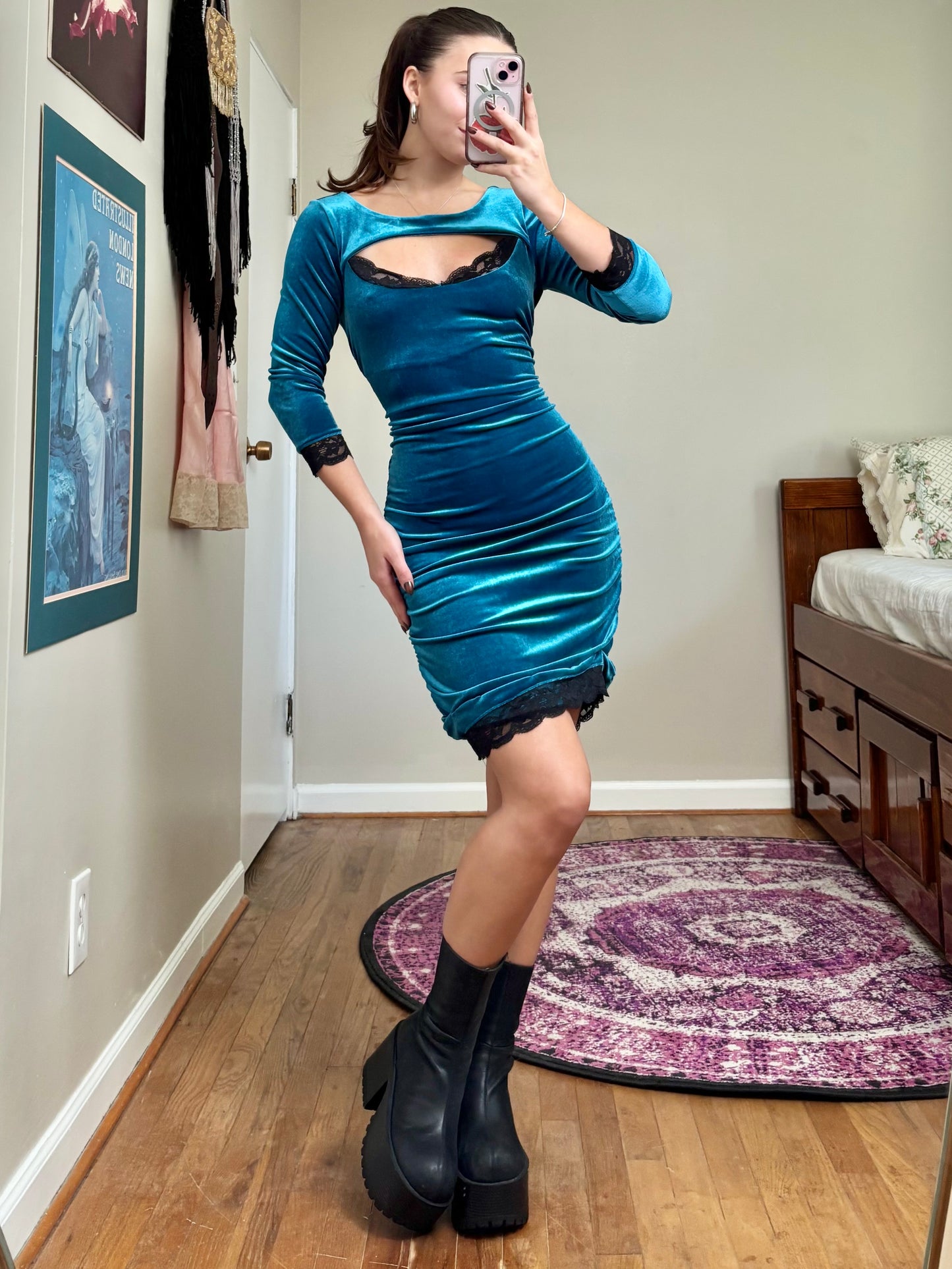 Fredrick's 90's Velvet Dress | Size M