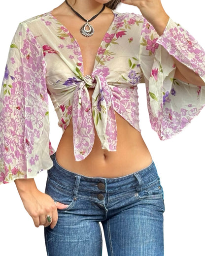 Eva Blue 00’s Tie Top | One Size