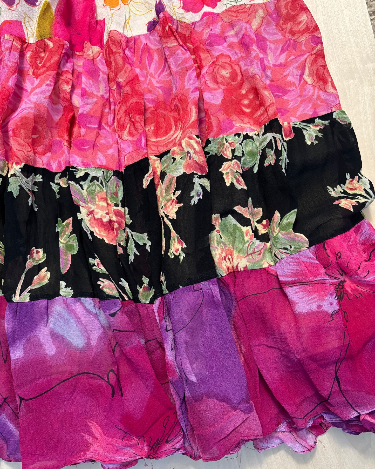 Tiered 00’s Floral Maxi Skirt | Size 38” waist