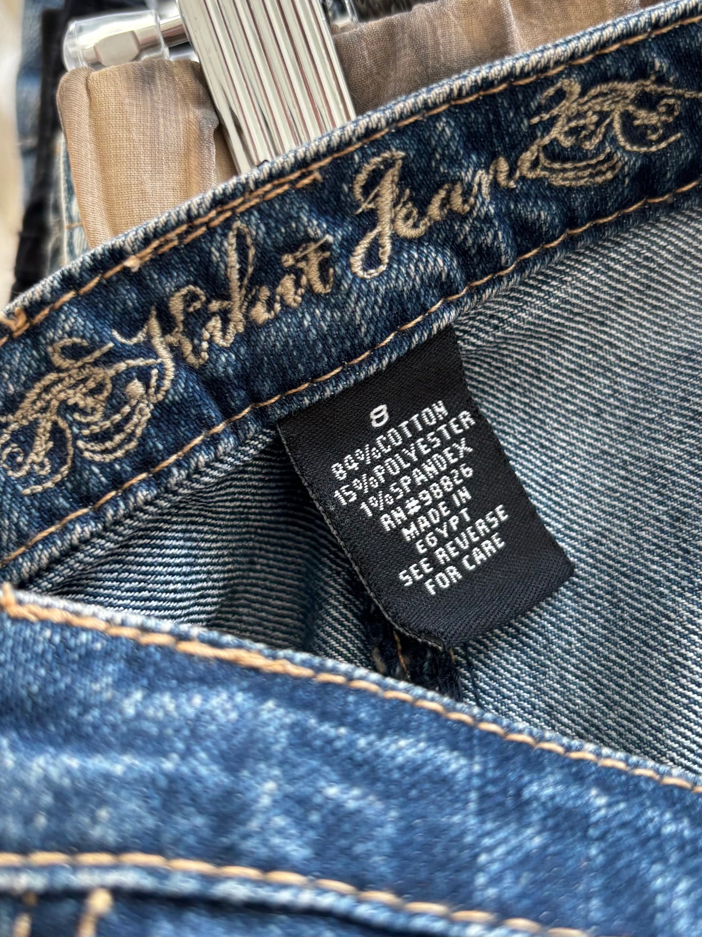 Kikit 00's Lace Hem Denim Midi Skirt | Size 31" Waist