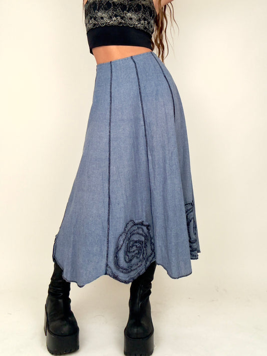 Blue Flower Maxi | Size 34” waist