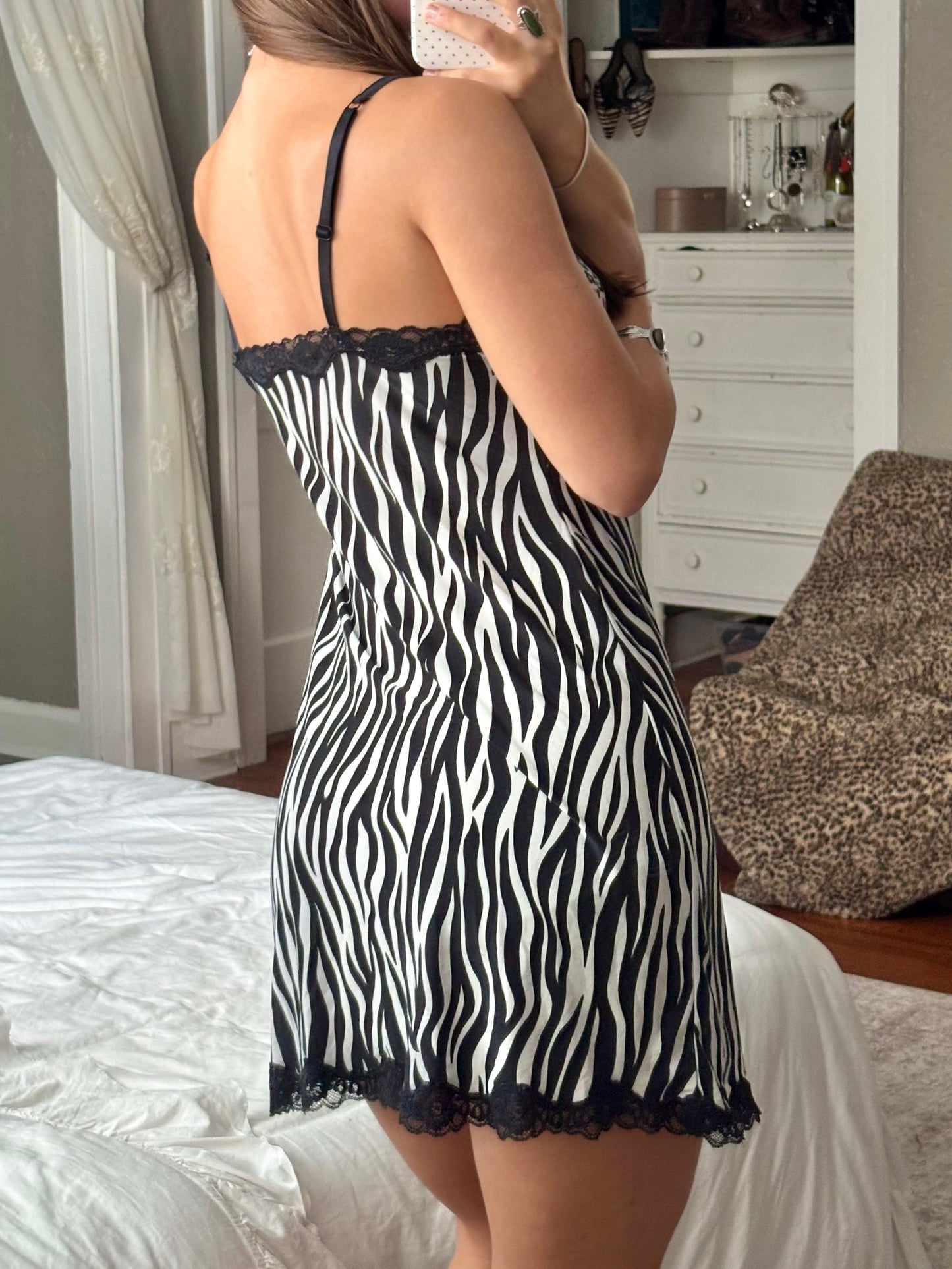 Printed 00’s Slip Dress | Size S