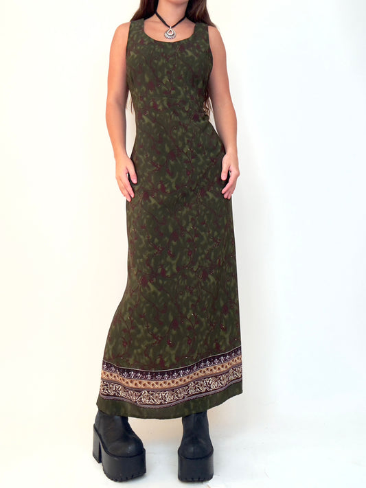 Green Floral Maxi | Size M