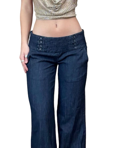 Gold Drama 00's Wide Leg Denim | Size 31” Waist
