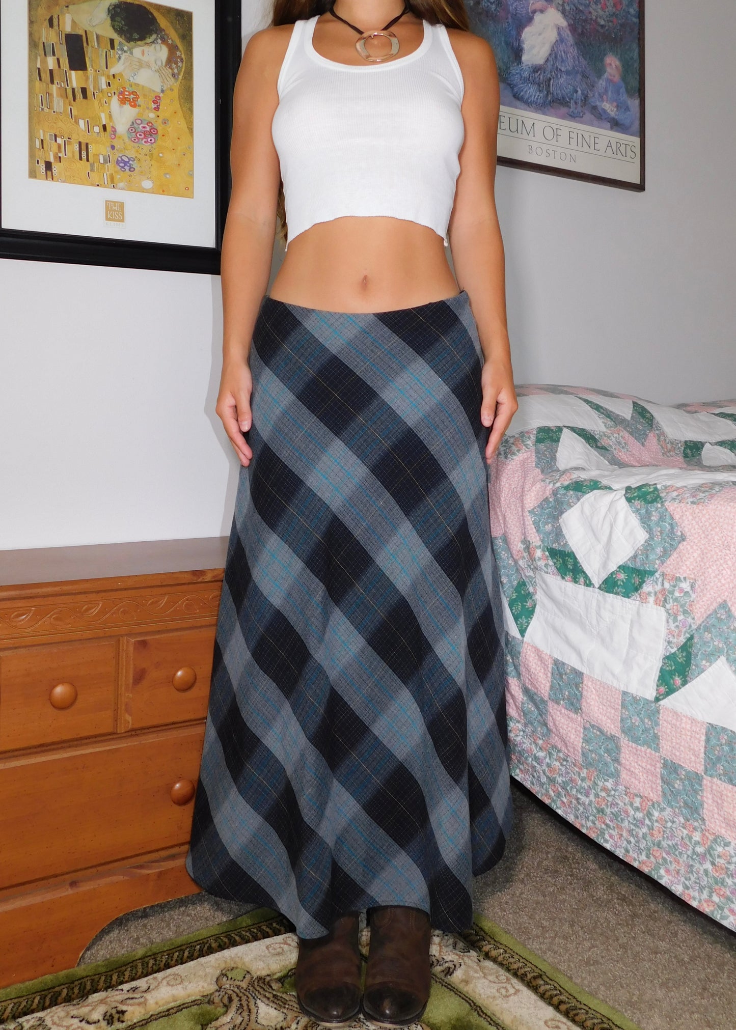 Sadie Plaid Maxi | Size 29” waist