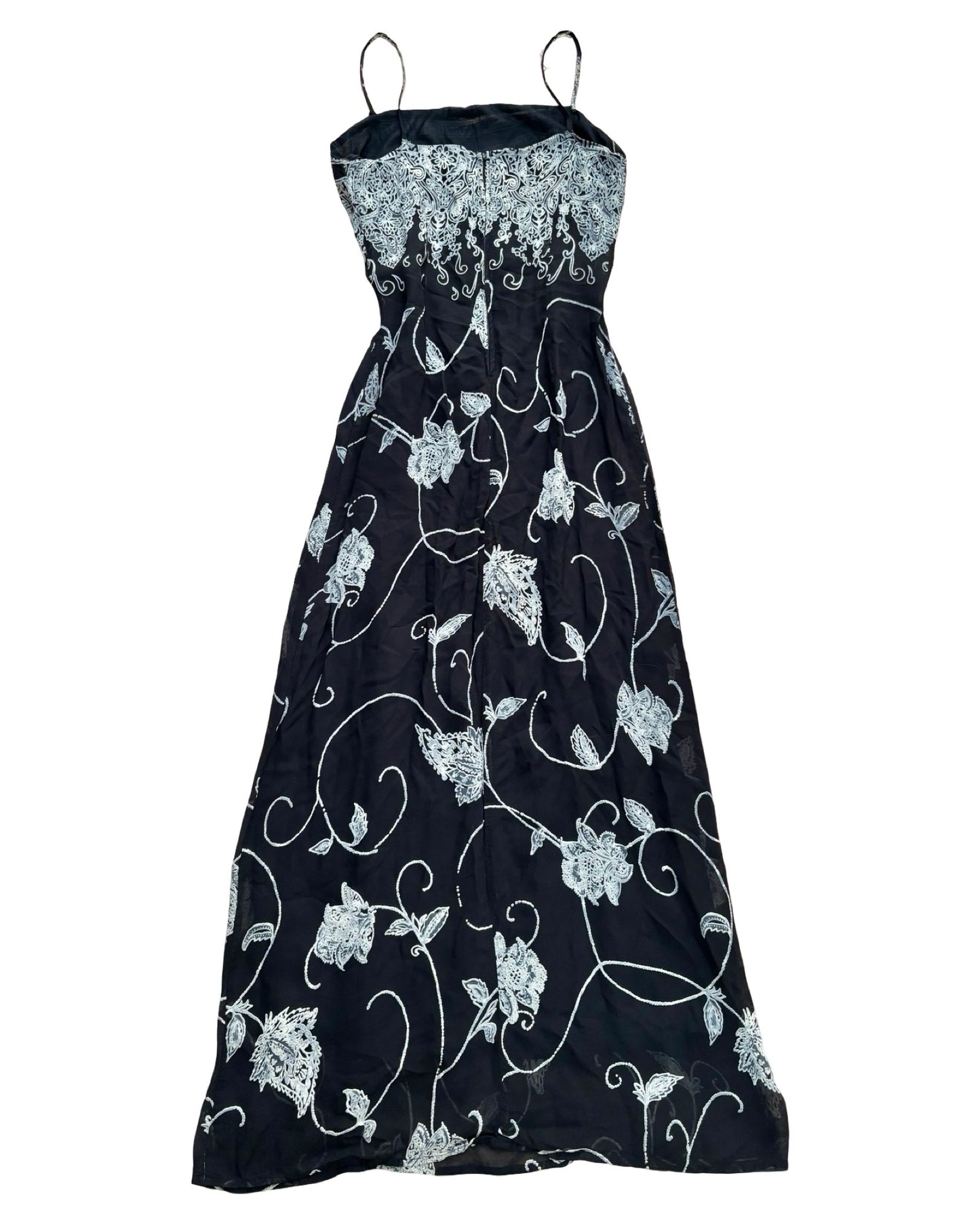 Black 90’s Floral Maxi Dress | Size M/L