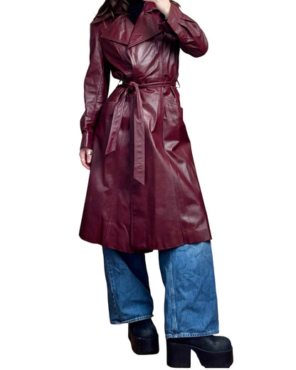 David Black 90's Leather Trench | Size M