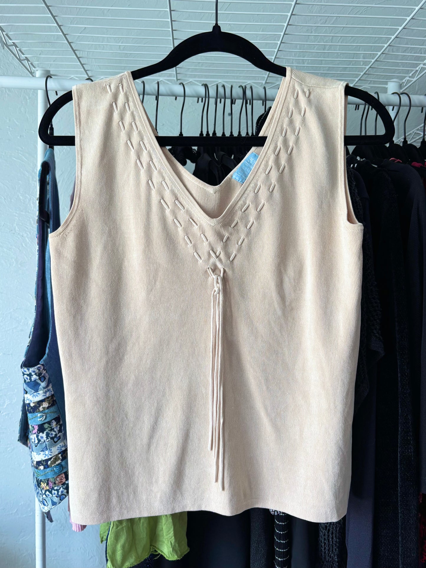 Weaved 90's Silk Top | Size M