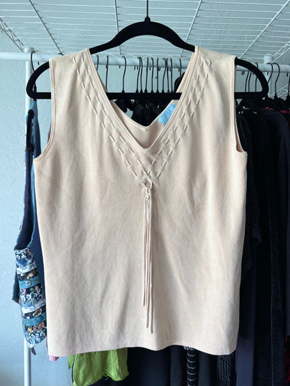 Weaved 90's Silk Top | Size M