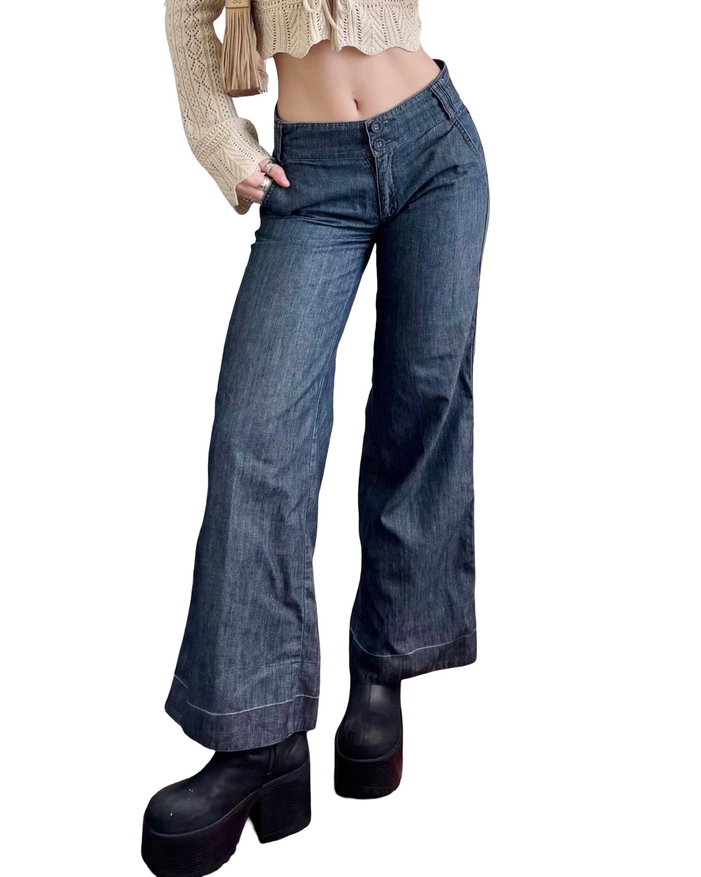 Wide Leg 00's Denim Pant | Size 2P