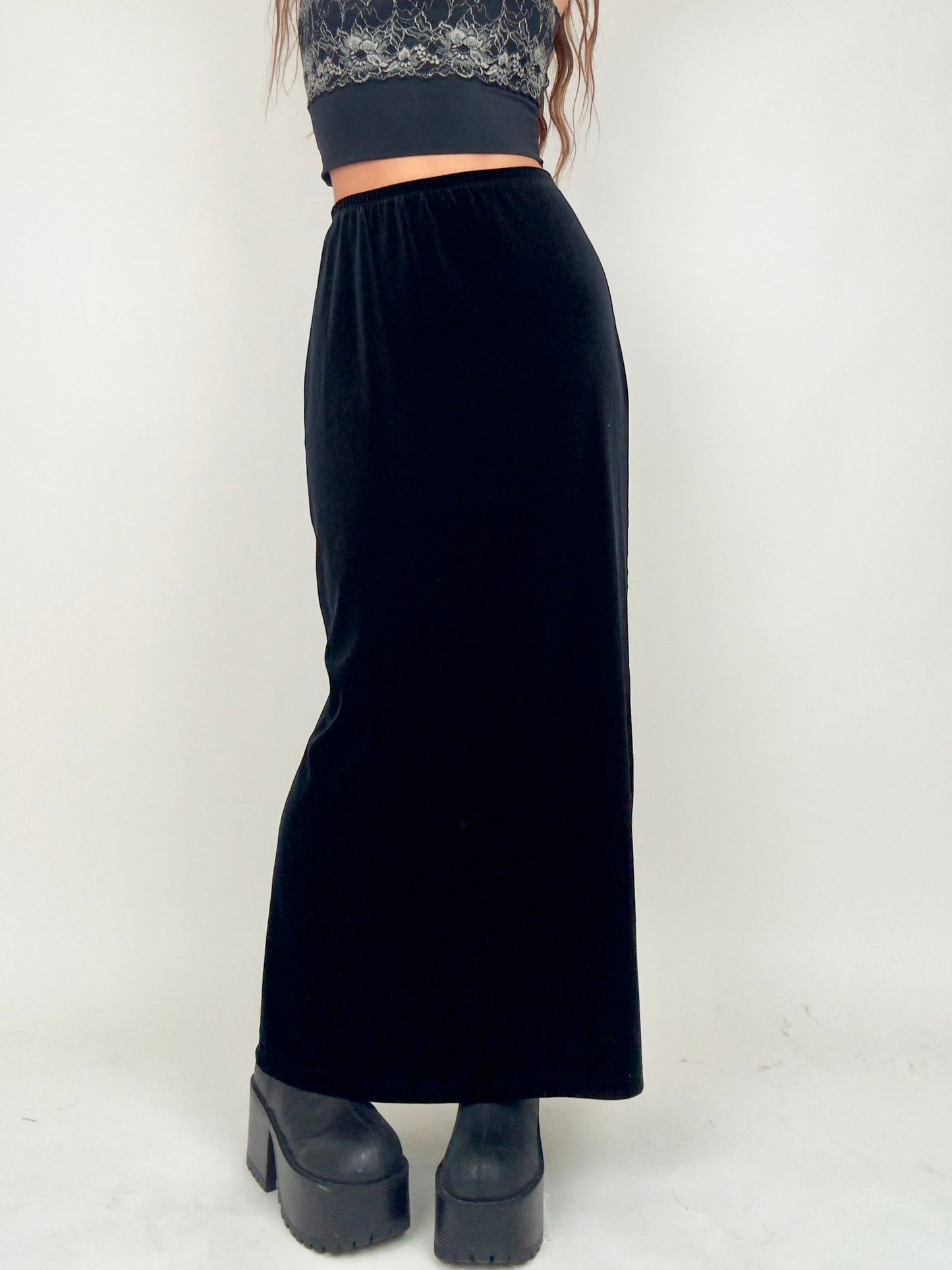 Black Velvet Maxi | Size 28” waist