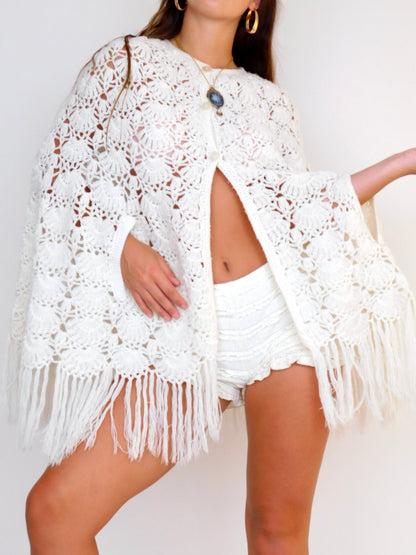 Cream Crochet Shawl | One Size