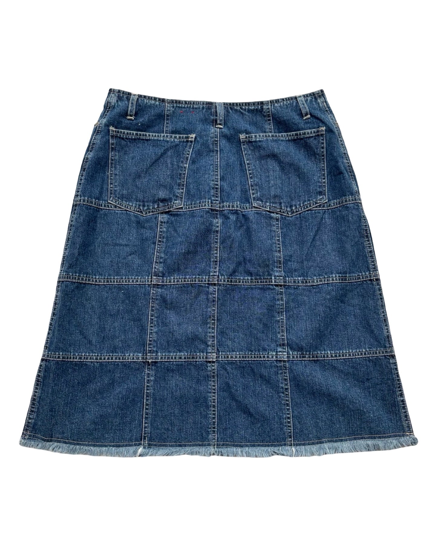 Stitched 00's Denim Midi Skirt | Size 30" Waist