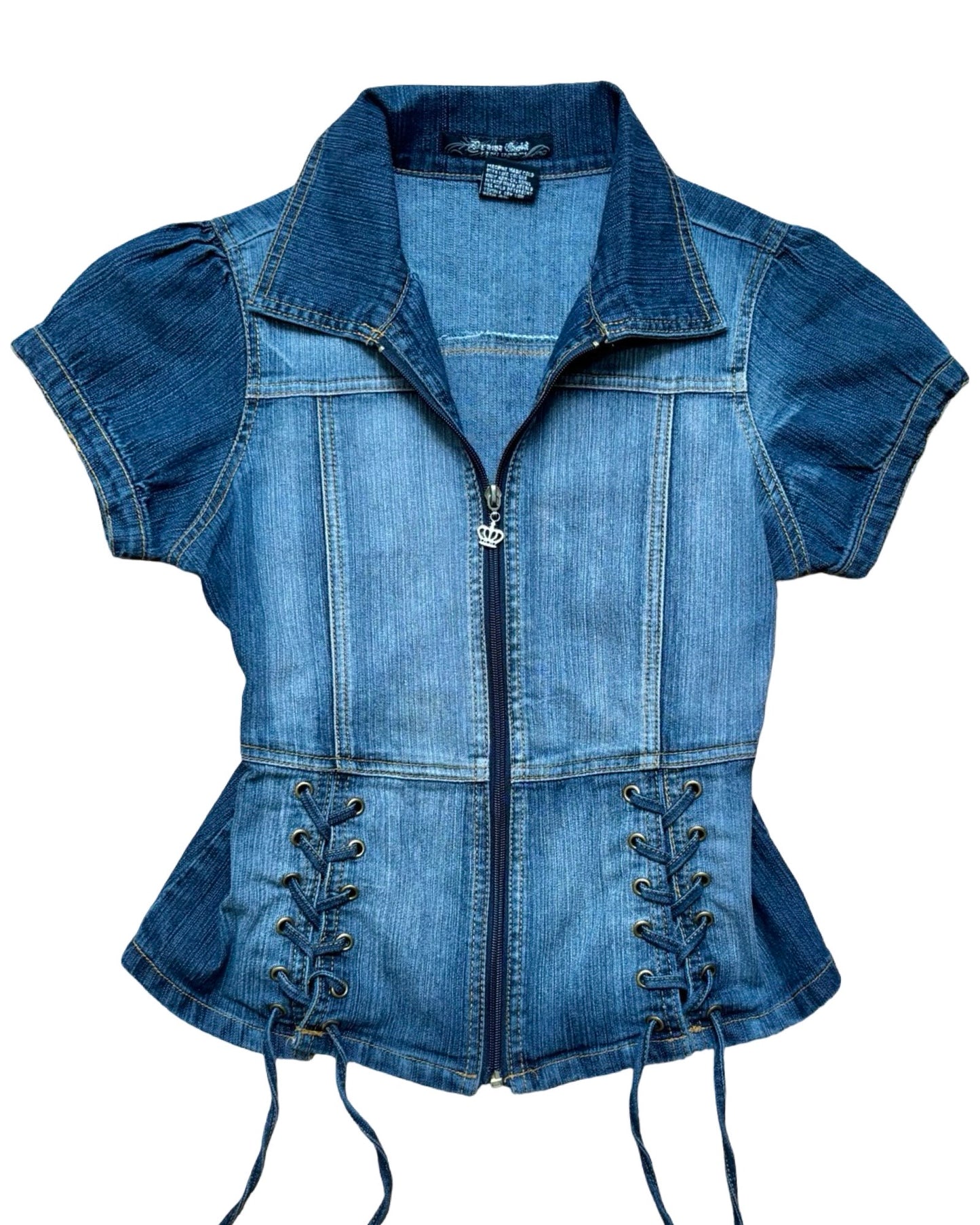 Drama Gold 00's Denim Top | Size M