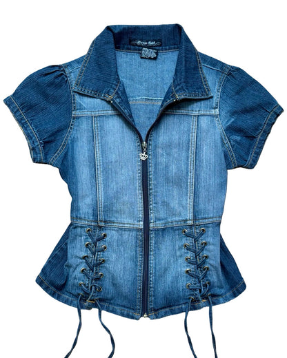 Drama Gold 00's Denim Top | Size M