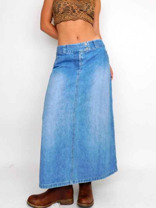 Rose Denim Maxi | Size 34” waist