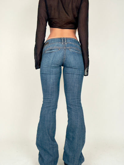 Button Up Pocket Flare Jeans | Size 30” waist