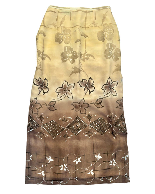 Printed 90’s Maxi Skirt | Size 28” waist