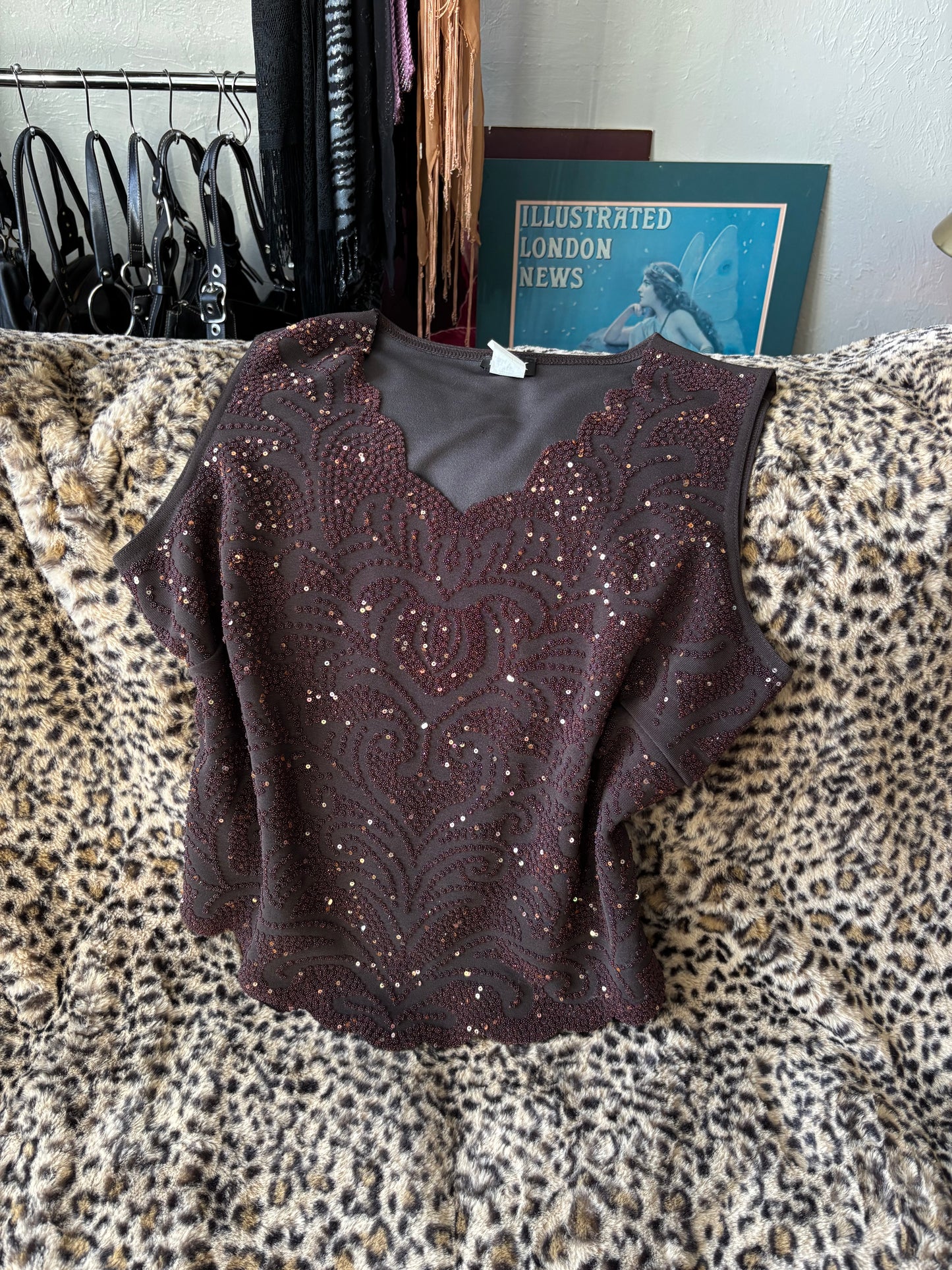 MSK 90's Beaded Top | Size XL