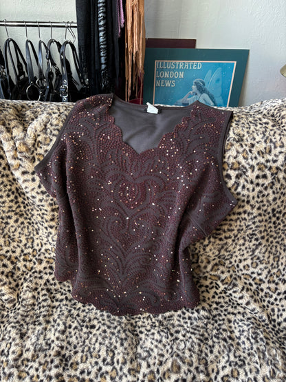 MSK 90's Beaded Top | Size XL