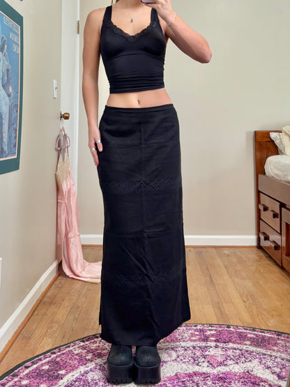 Edward 90's Linen Maxi Skirt | Size 27" Waist