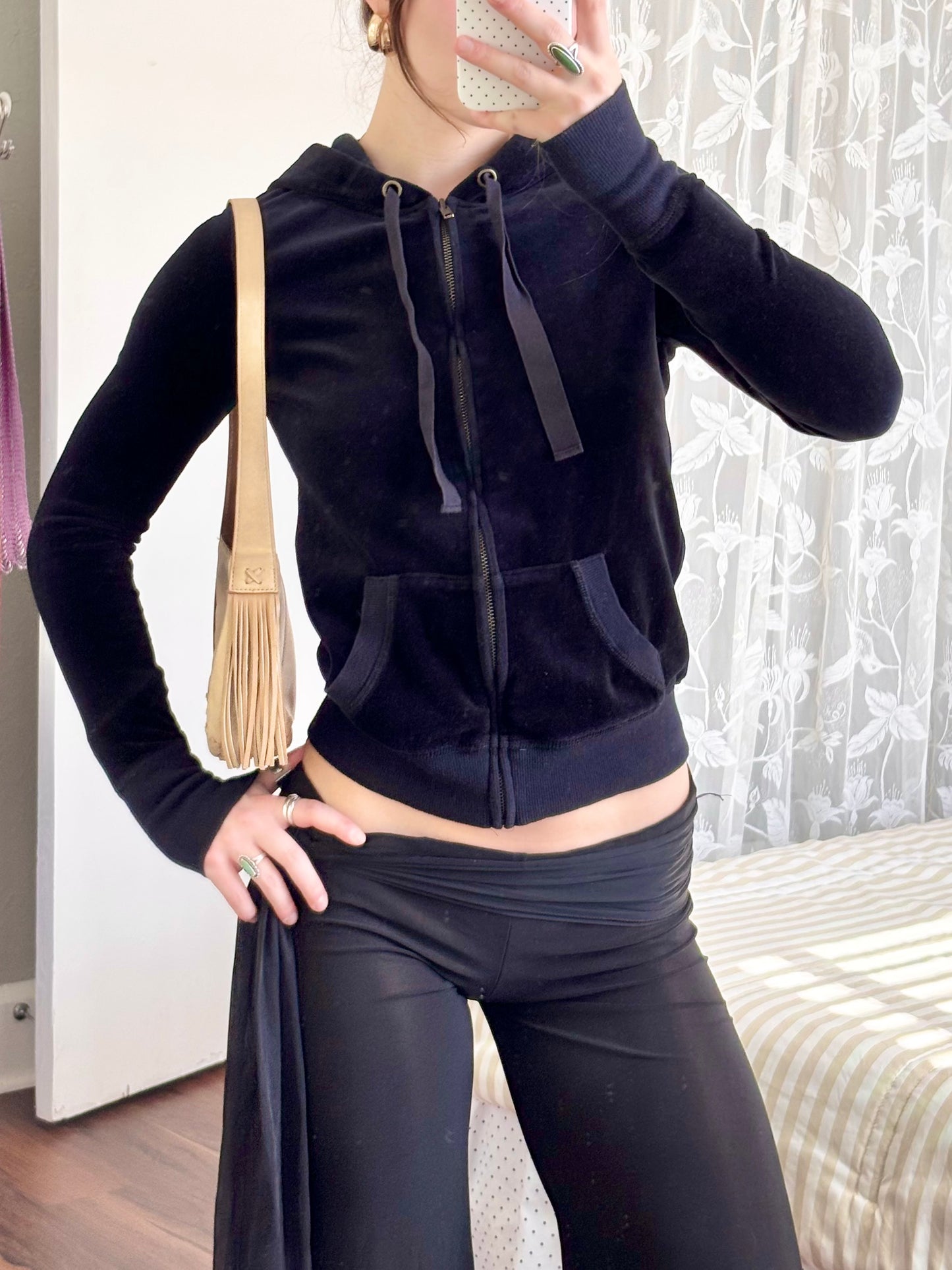 Jenni 00's Velvet Zip Up | Size S