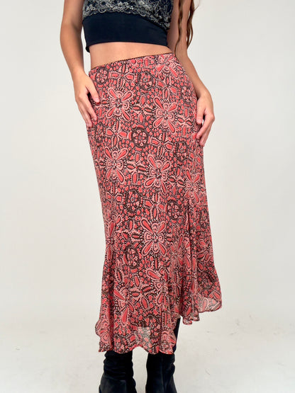 Pink Geometric Midi | Size 27” waist