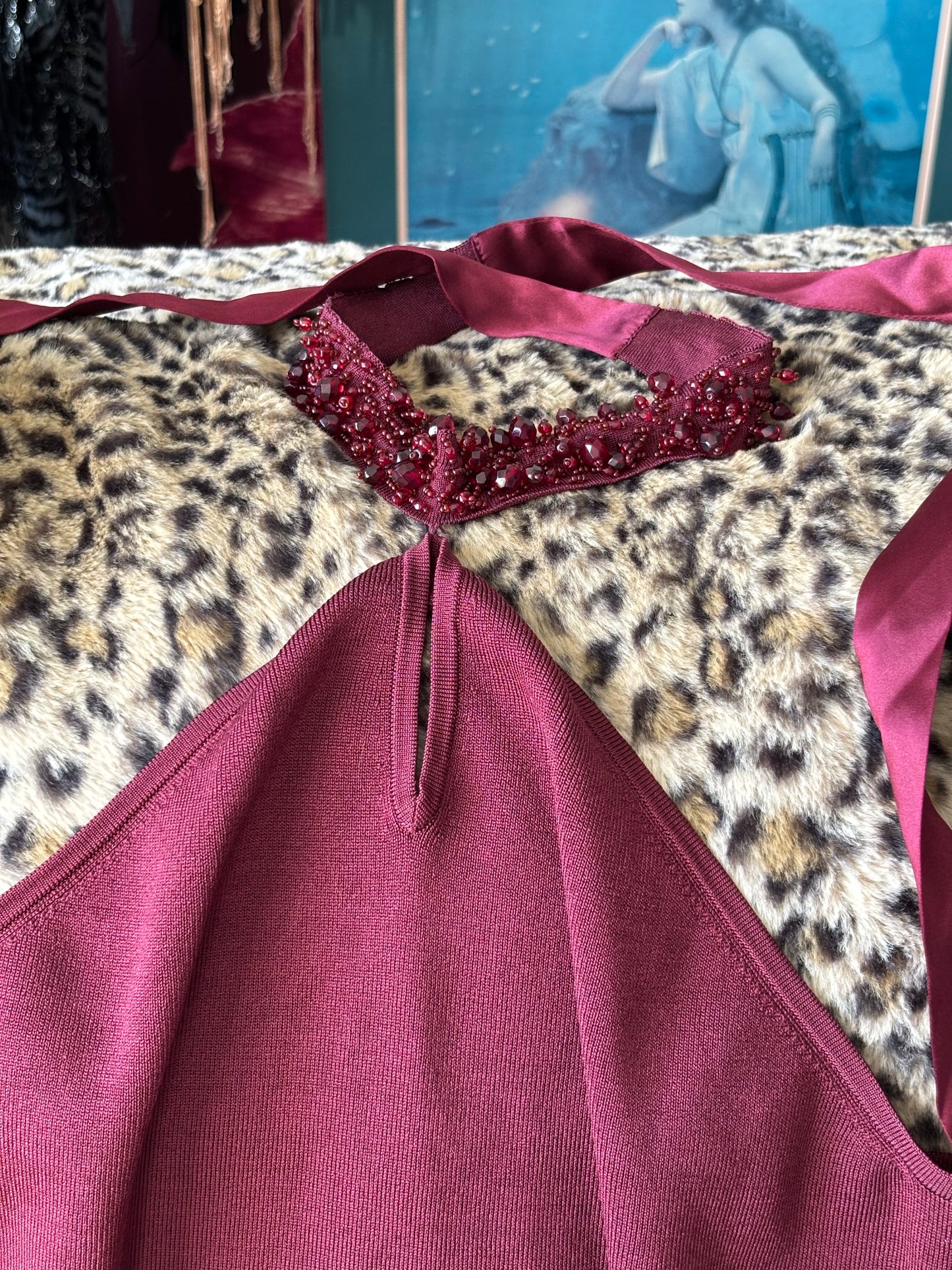 Ann Taylor 90’s Beaded Halter Top | Size S/M