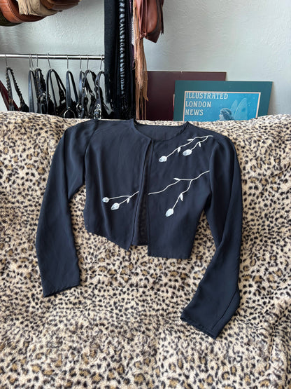 Embroidered 90's Mesh Cardigan | Size M