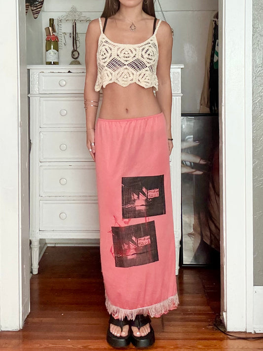Graphic 00's Slip Skirt | Size 26” waist