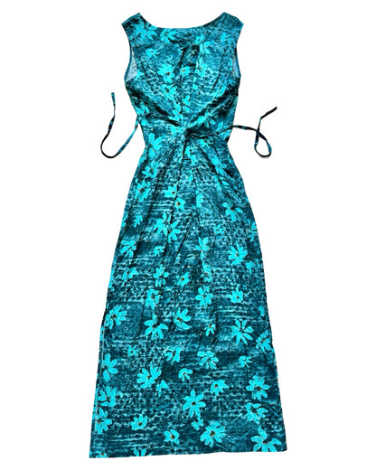 Blue Floral 90’s Maxi Dress | Size M