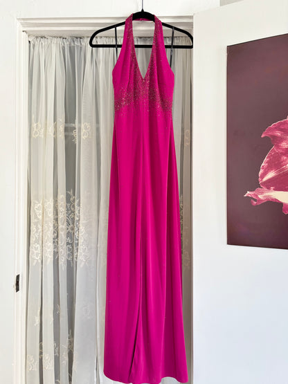 De Laru 90's Beaded Halter Gown | Size 5/6