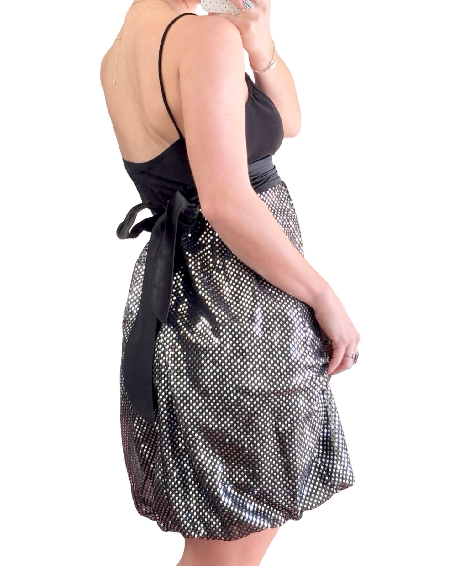 Papaya 00's Sequin Tie Back Dress | Size L