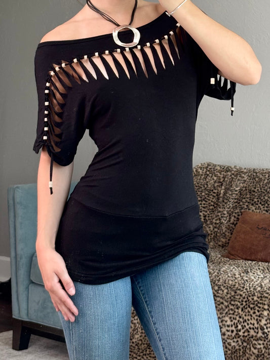 Boston Proper 00's Beaded Slouch Top | Size XS