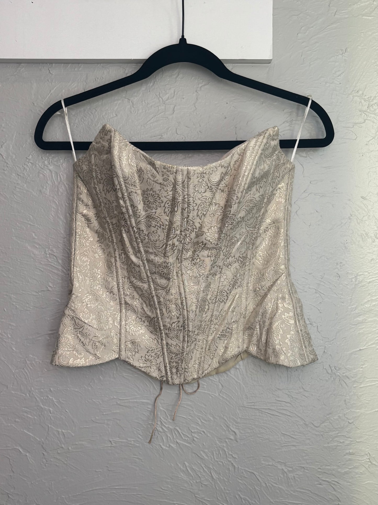 Printed 90's Cream Corset | Size M