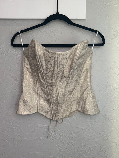 Printed 90's Cream Corset | Size M