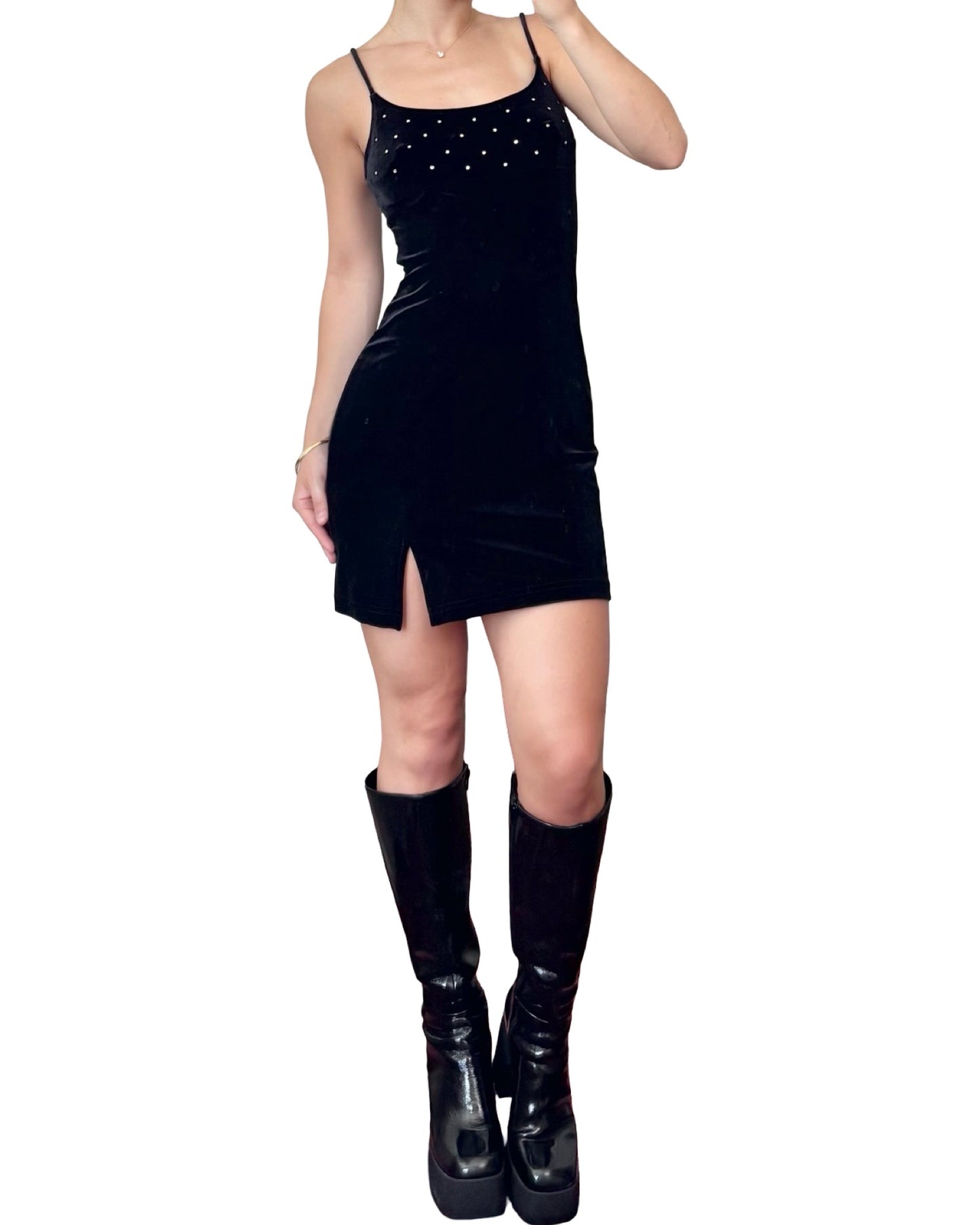 575 90's Velvet Dress | Size S