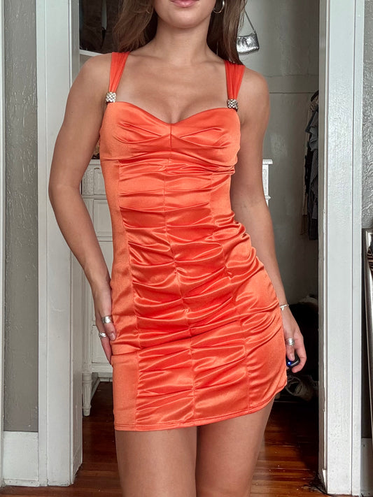 Ruched 00's Mini Dress | Size S