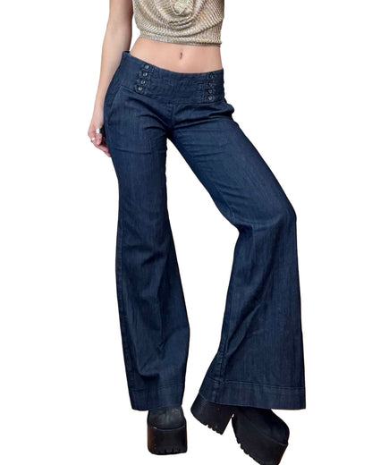 Gold Drama 00's Wide Leg Denim | Size 31” Waist