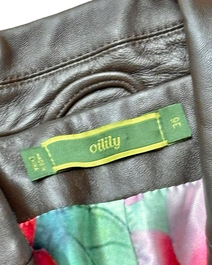 Brown 00's Leather Jacket | Size S