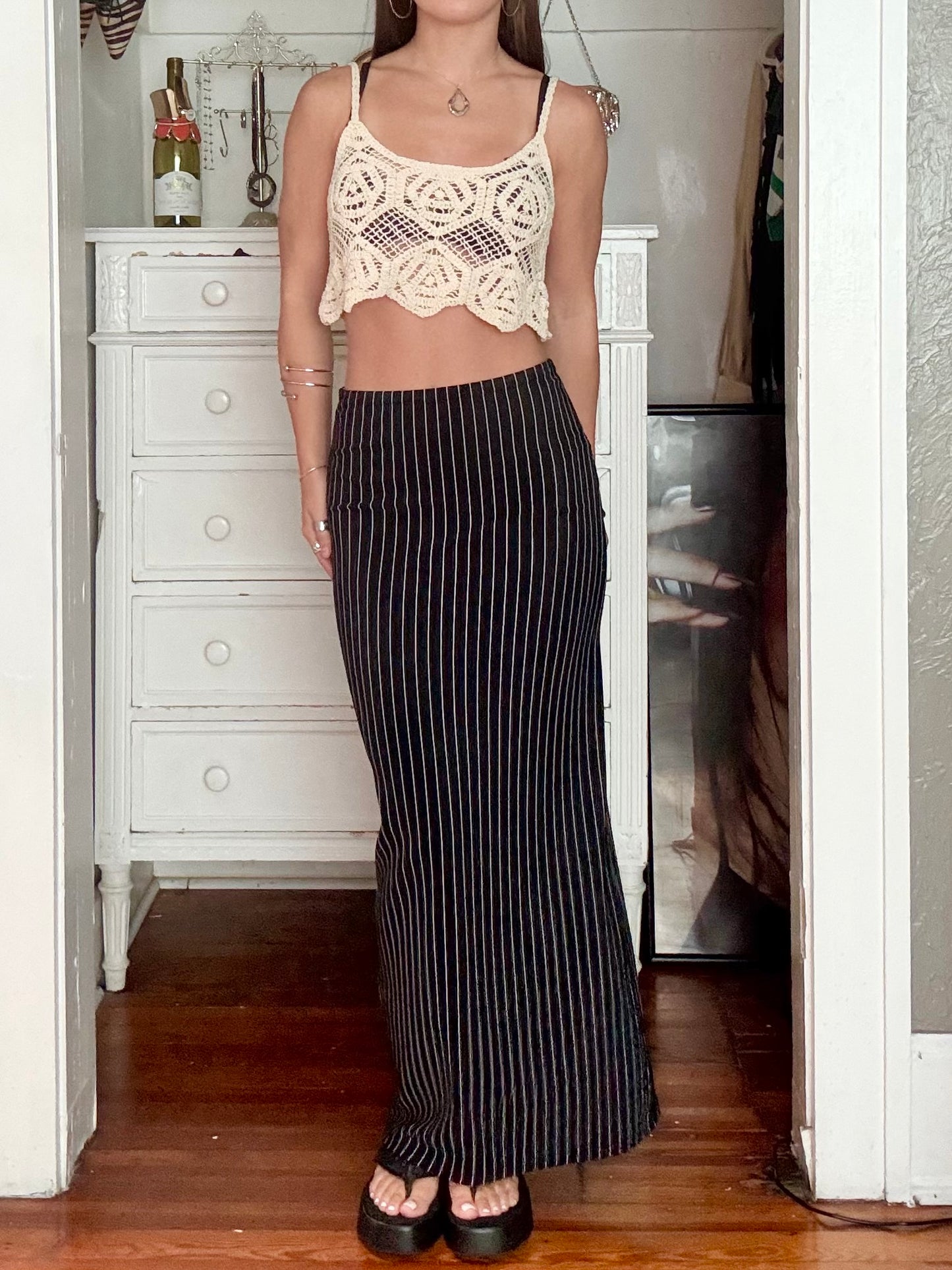 Stripe 90's Skirt | Size 26" Waist