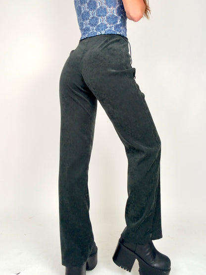 Side Tie Suede Trousers | Size 33” waist