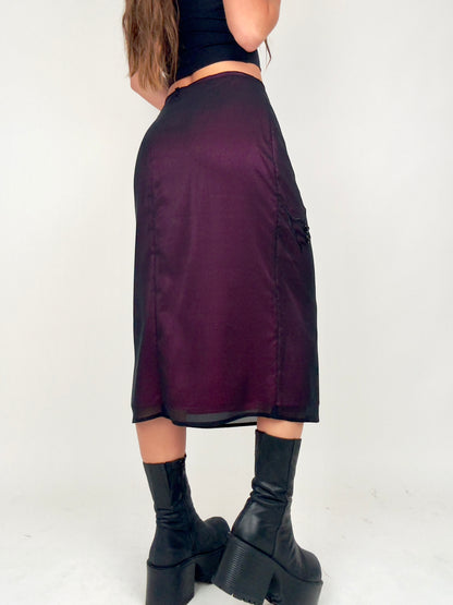Beaded Silk Midi | Size 30” waist