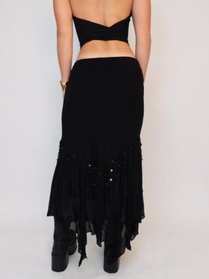 Y2K Sequin hanker-chief skirt | Size M