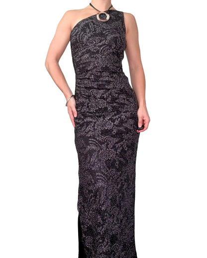 Shelli Segal Mesh Asymmetric Maxi Dress | Size 0