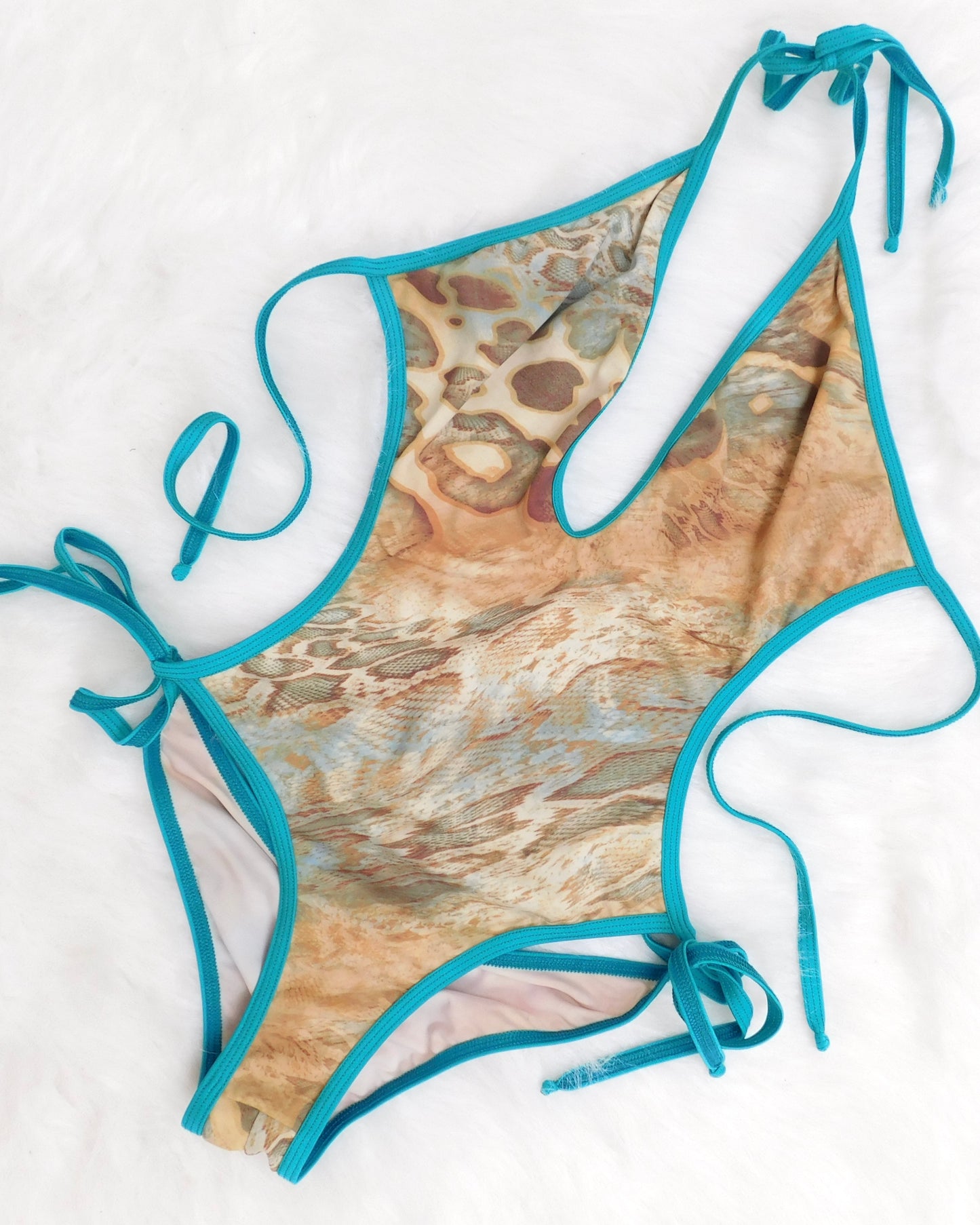 Y2K Snake print one piece swimsuit | Size S