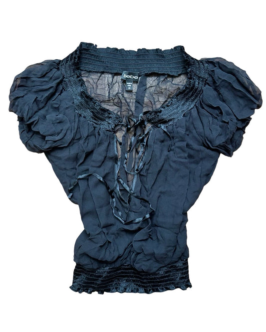 Bebe 00's Silk Top | Size XS