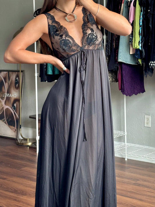 Lucie 70's Full Sweep Slip Dress | Size M