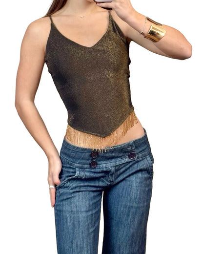 Mirrors 90's Fringe Top | Size S